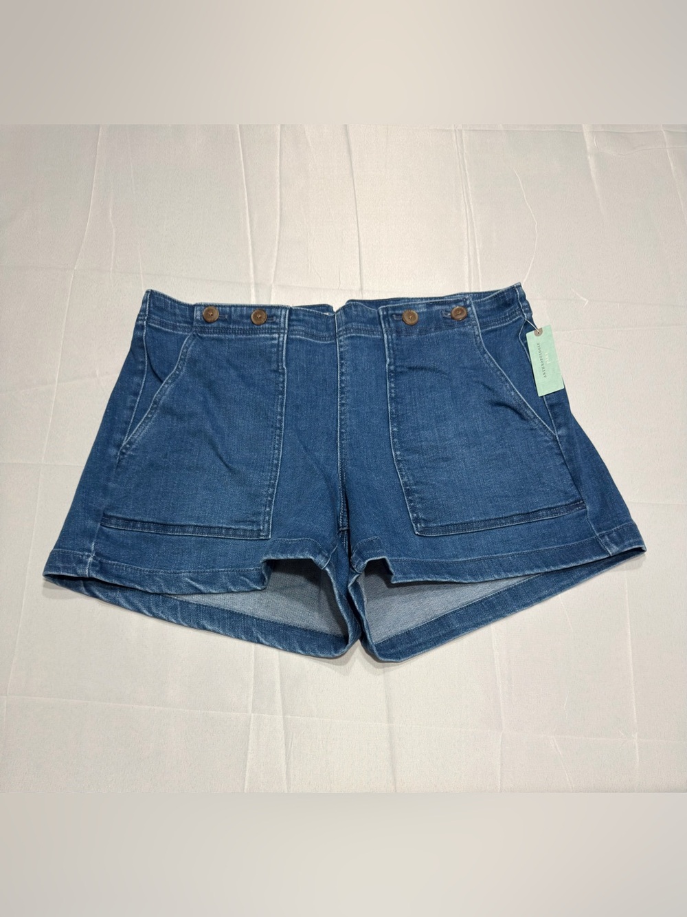 NWT Anthropologie Pilcro The Kit Shorts 16W High Rise Denim Sailor Cinch Back